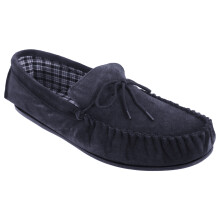 (8 UK, Navy Blue) Mokkers Mens Bruce Real Suede Moccasin Slippers
