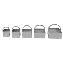Set di 5 cutter per biscotti in acciaio inossidabile con manico per la cottura, 4 quadrati
