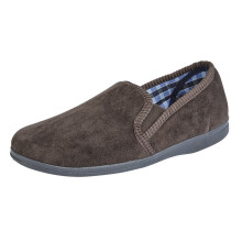 (13 UK, Brown) Sleepers Mens Wilson Velour Slippers