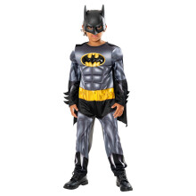(5-6 Years, Grey/Black/Yellow) Batman Childrens/Kids Refresh Metallic Costume