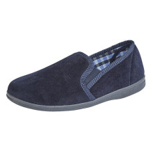 (13 UK, Navy) Sleepers Mens Wilson Velour Slippers