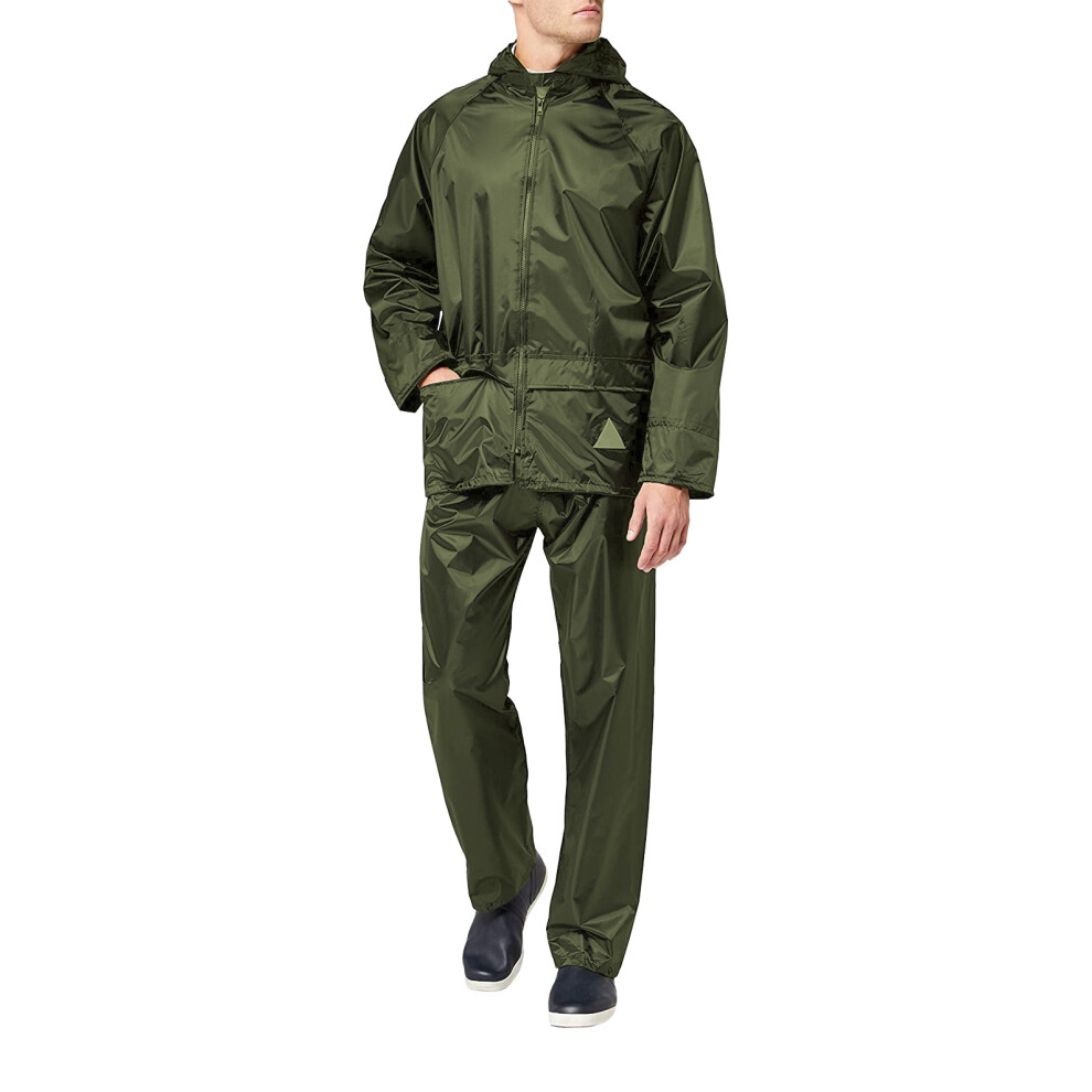 Result (M, Olive) Mens Heavyweight Waterproof Rain Suit (Jacket & Trouser Suit)