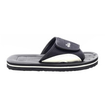 (39 EUR, Black/Grey) PDQ Mens Surfer Touch Fastening Beach Mule Pool Shoes