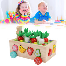 Multifunktionales Kiefernholz-Spielzeugauto für Kinder mit Stapel- und Zählfunktion 36+