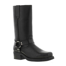 (7 UK, Black) Woodland Mens High Harley Western Harness Leather Boots
