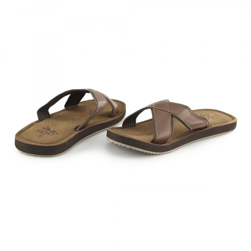 (8 UK, Brown) PDQ Mens Lightweight Crossover Mule Sandals 2