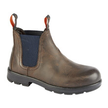 (12 UK Child, Brown) Roamers Boys Waxy Leather Ankle Boots