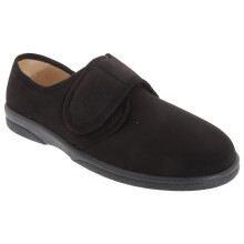 (8 UK, Black) Sleepers Mens Arthur Superwide Stretch Slippers