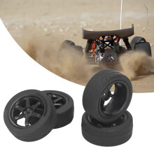 4 Stück RC Auto Reifen Gummi Kunststoff 65mm für 1/10 Fahrzeuge Schwarz