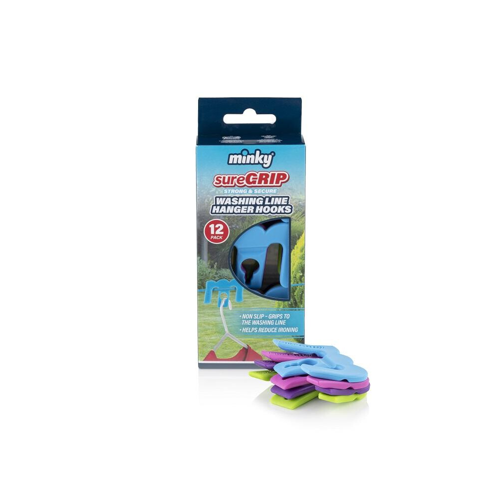 Minky Sure Grip Washing Line Hanger Hooks 12Pk