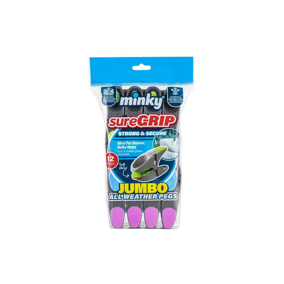 Minky Sure Grip Jumbo Pegs 12Pk