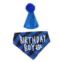 Kit Festa de Aniversário, Roupas Fashion para Pets, Estampa "É Meu Aniversário", Xadrez Buffalo Clássico, Ideal para Decorar o Seu Cãozinho em