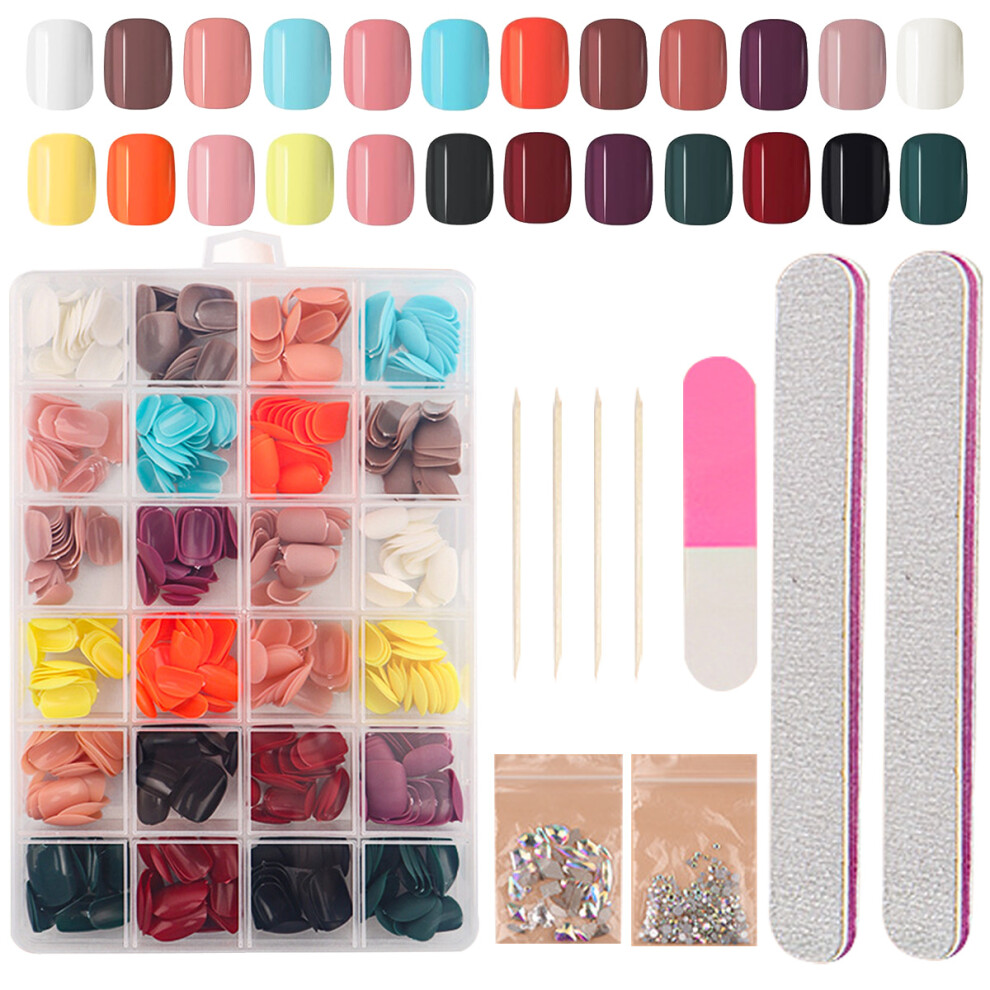 Hand-Painted Reusable Artificial Nails, Easy to Apply Medium Square Press On Nails for Wide Applications Including Home Use Professional Nail Salons