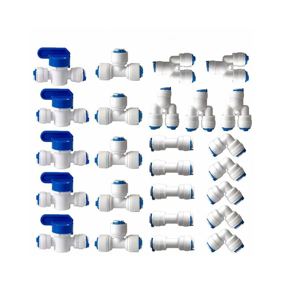 Polypropylene Plastic Tubing Quick Connect Fittings, Shut Off Ball Valve For Seamless Water Filter Systems And Odorless, Tasteless Water 9433291860250