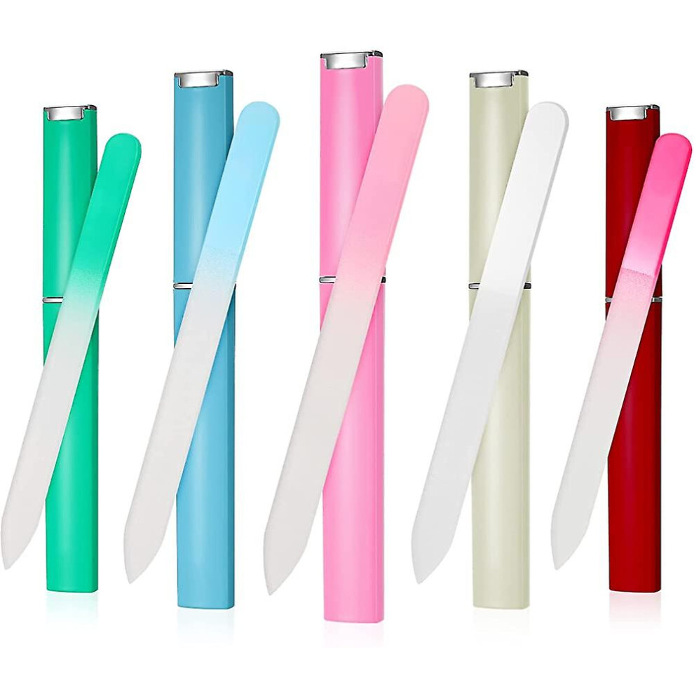 Crystal Glass Fingernail File For Gentle Nail Care, Travel-Friendly Portable Manicure Tool With Protective Case, Hygienic Non-Porous Surface Ensures