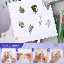 Floral Stickers for Personalize Decoration, Creative Gifts Ideal for Decorating Various Surfaces, Waterproof Self-adhesive Flowers Transparent, 40Pcs