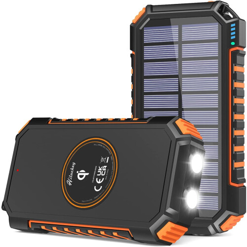 Ηλιακός φορτιστής Power Bank, φορητός φορτιστής 26800mAh με γρήγορη φόρτιση, ενσωματωμένα