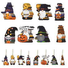 Handgefertigte Hexen-Gnome-Figuren für vielseitige Festtagsdekoration, wiederverwendbare und langlebige Designs, rustikale Holzschilder zum