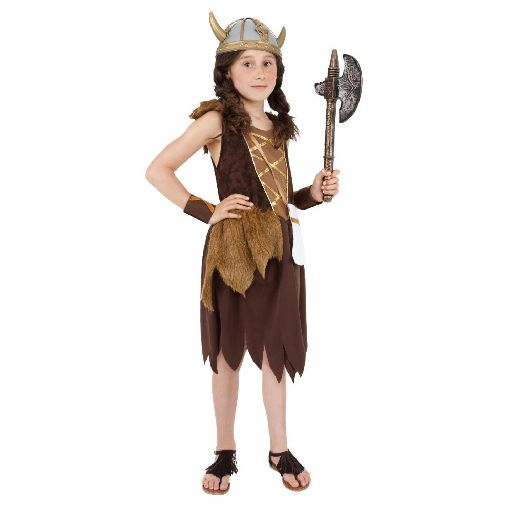 Smiffys Girls Viking Costume Set - Brown / 10+ - Image 2