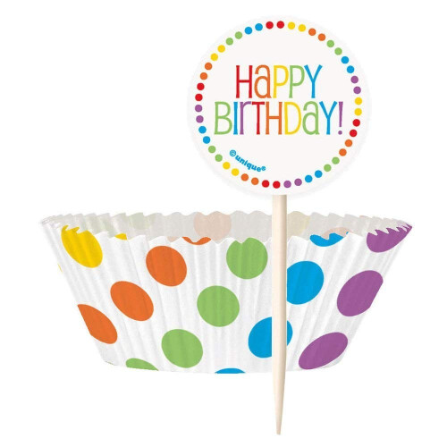 Unique Party Rainbow Kit Cake Topper Set (Pack of 24) 1