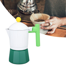 Moka percolatore in lega di alluminio, caffettiera da 150ml, verde, per uso domestico e viaggio