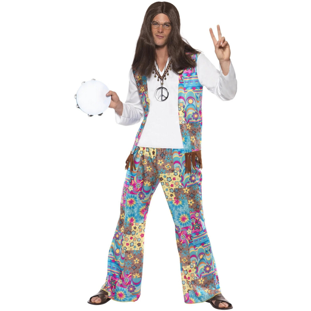 Smiffy's (M, Multicoloured) Unisex Adult Groovy Hippie Costume Set
