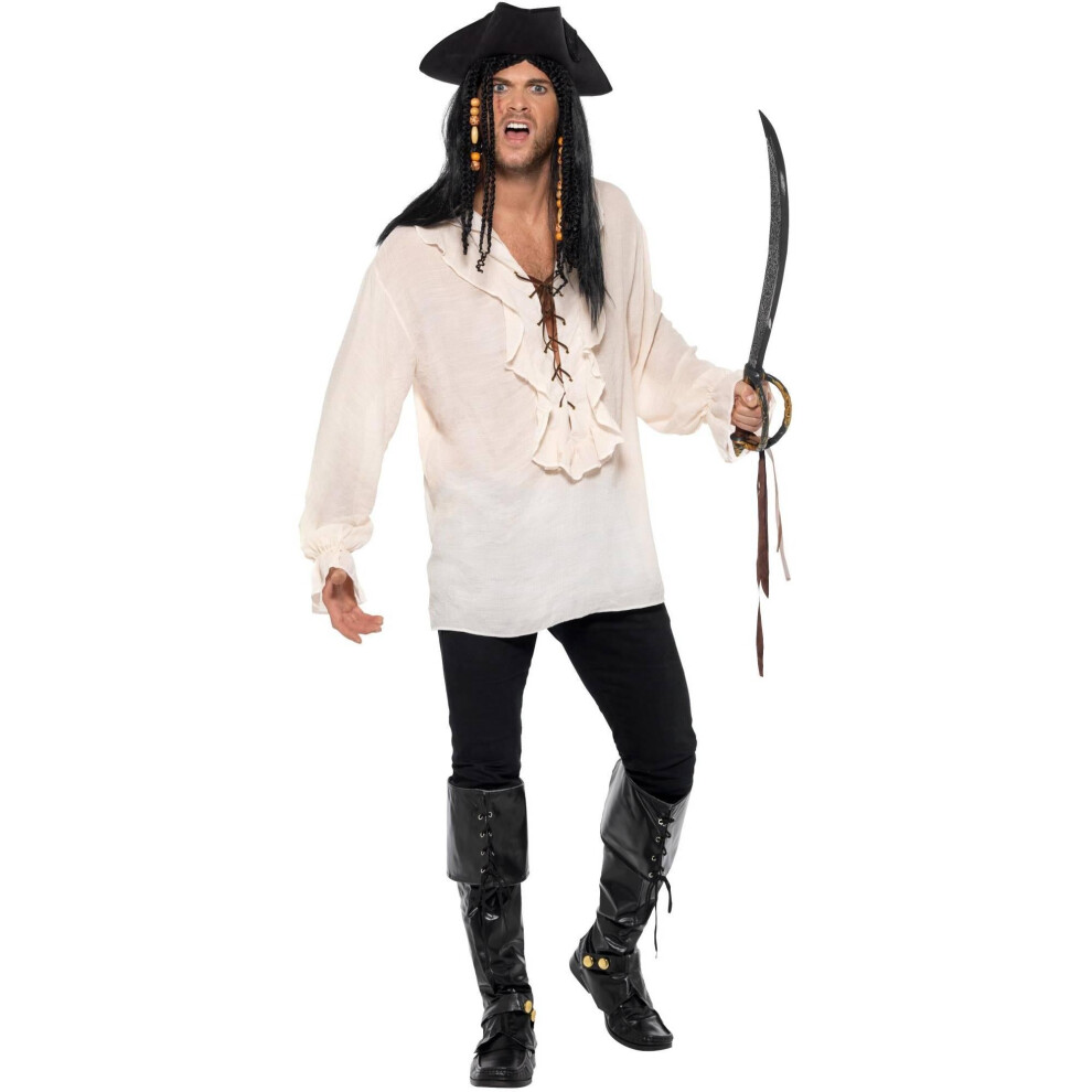 Smiffy's (M, Ivory) Mens Pirate Costume Top White