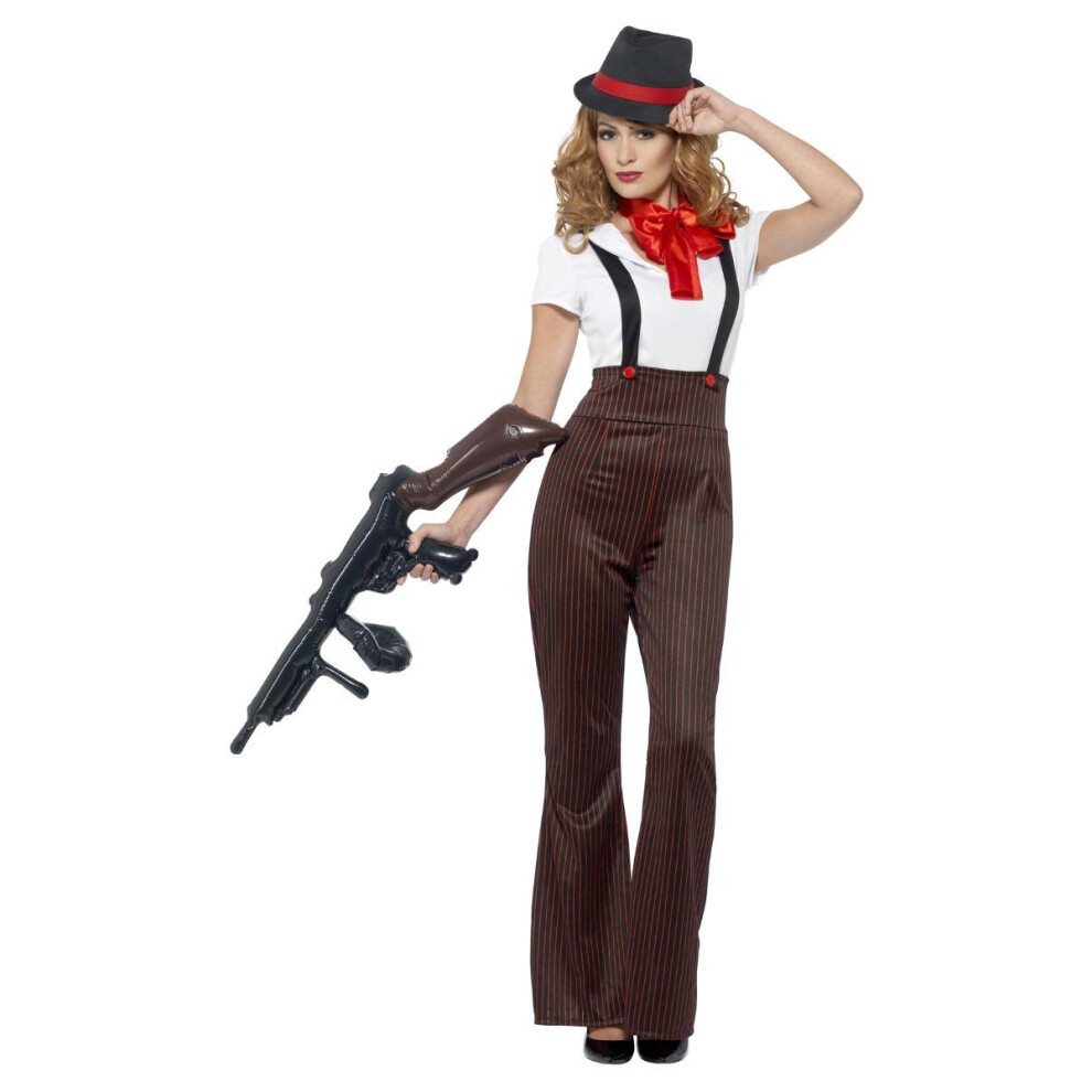 Smiffy's (M, Black/Red) Womens/Ladies Glam Gangster Costume Set
