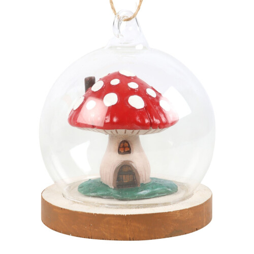 Something Different Glass Mushroom House Hanging Decoration 2