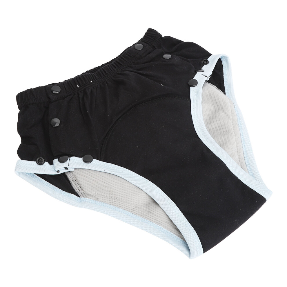 Black Leakproof Reusable Adult Diaper Cotton Cloth S Incontinence