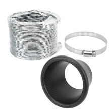 Cars & SUVs Rubber Carbon Fiber Air Intake Pipe Funnel Kit Universal Fit