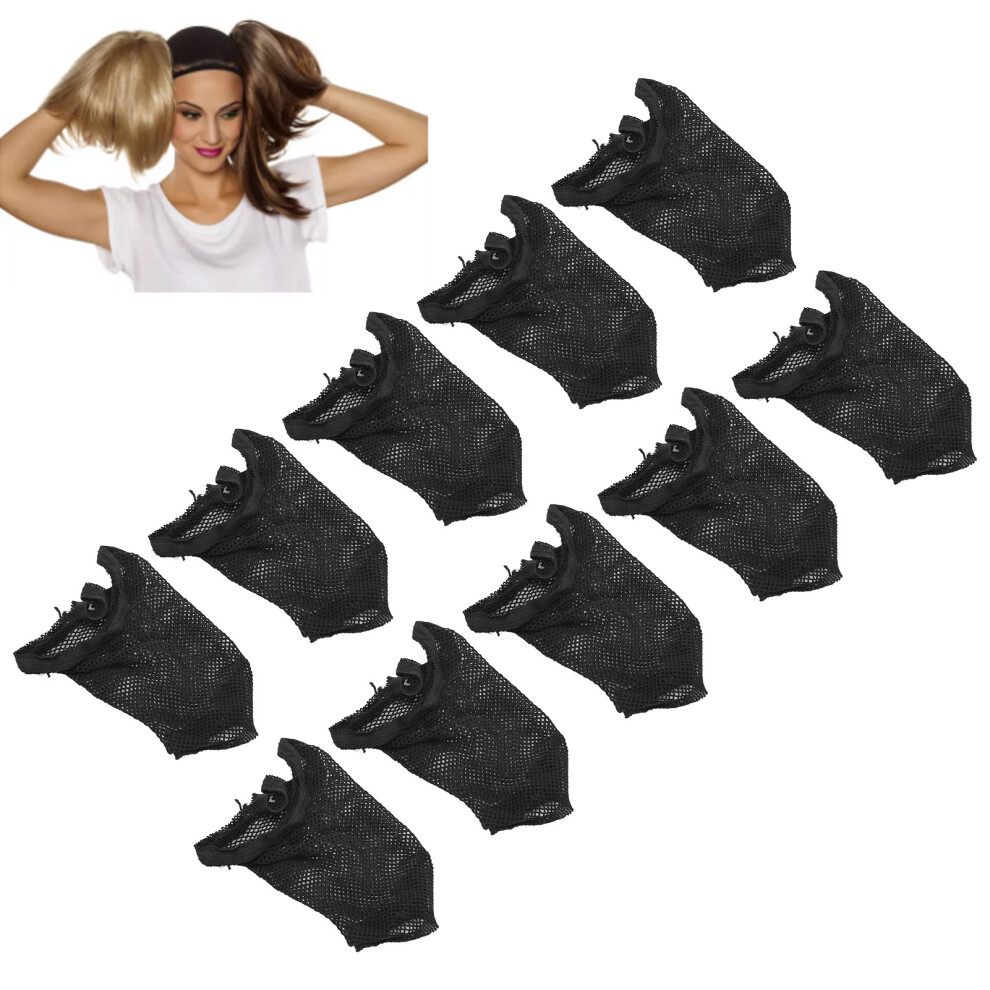 Unisex 10Pcs Stretchable Nylon Wig Mesh Caps For Women Breathable Cosplay