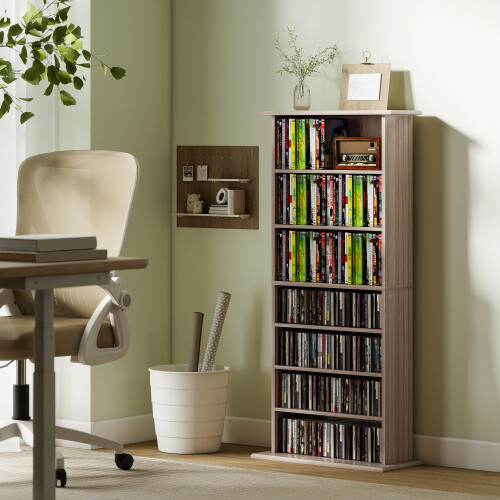 Homcom HOMCOM CD Storage Unit DVD Tower Blu-ray Storage Shelf for Living Room