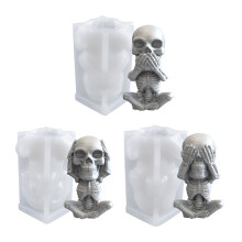 3D Skull Candle Epoxy Resin Mold Halloween-Three piece suit