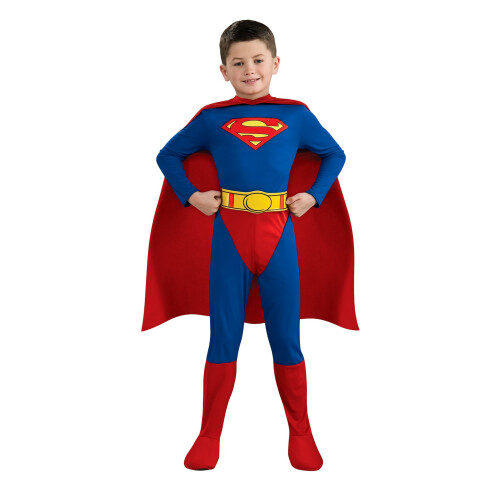 Superman (M, Red/Blue) Superman Childrens/Kids Logo Costume 2