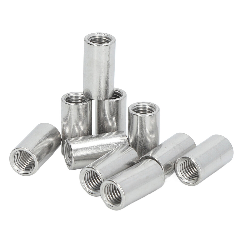 10Pcs M12 Stainless Steel Coupling Nut Female Thread Connector 30Mm 3261371823132