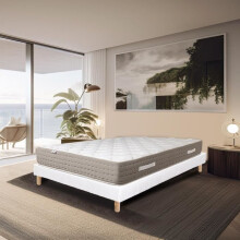 Set materasso Dreamlux, 26 cm molle insacchettate memory foam rigido reversibile + rete bianca spessore 13 cm