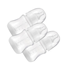 Ensemble de 3 biberons pour bébé de 180 ml avec tétine en silicone et couvre-stockage