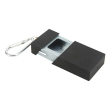 Double-Layer Portable Ashtray with Carabiner for Travel - Black