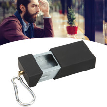 Minioxid Edelstahl Taschen-Aschenbecher mit Bergsteiger-Schnalle, schwarz