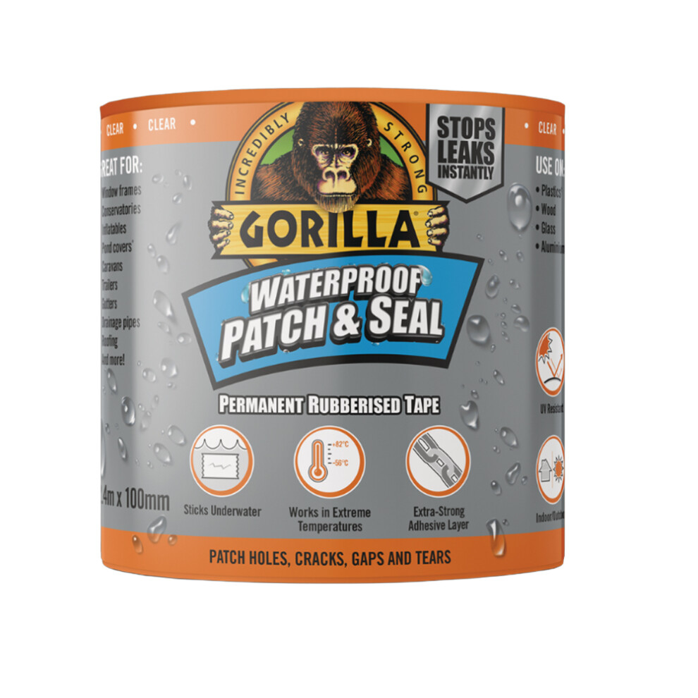 Gorilla Waterproof Patch & Seal Tape Clear 100Mm X 2.4M