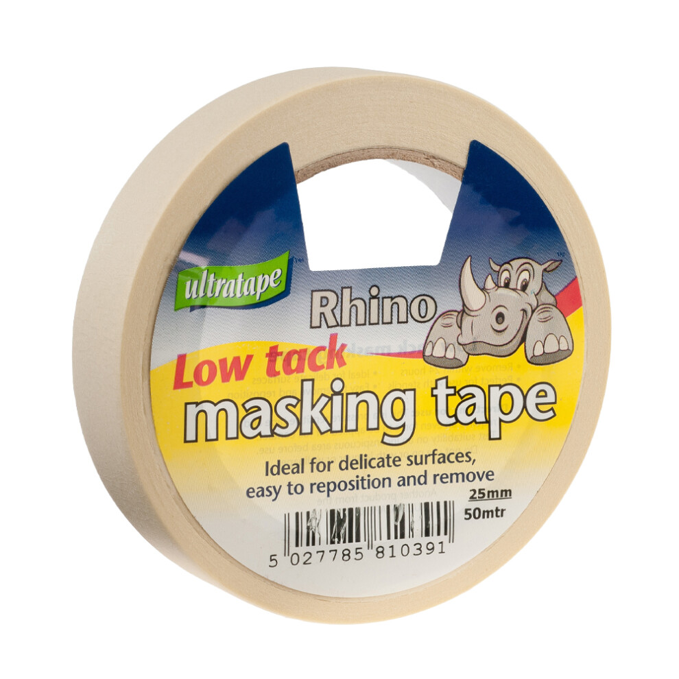 Ultratape Rhino Low Tack Masking Tape 25Mm X 50M 5063750897394