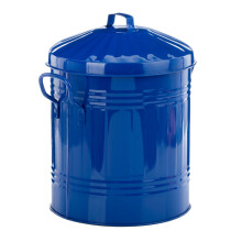 Leecroft Metal Mini Bin Navy Blue 12 x 10''