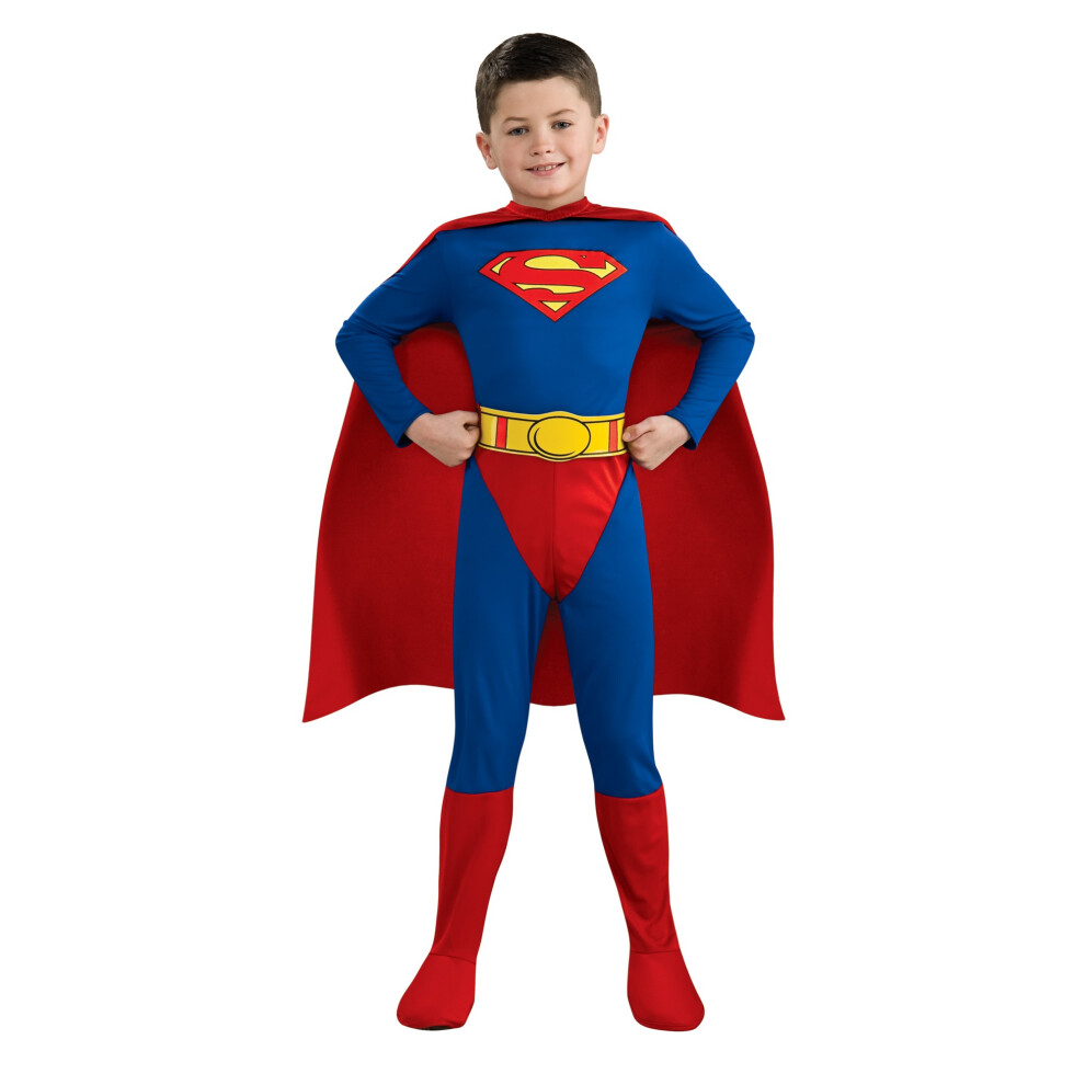 Superman (L, Blue/Red) Childrens/Kids Justice League Costume Red