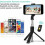 Supporto per telefono extra alto e regolabile, bastone per selfie con ampia visuale e telecomando wireless Bluetooth rimovibile per iPhone, Android e 4