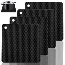 Hitzebeständiges Silikon-Untersetzer-Set, Mehrzweck-Antirutschmatte zum Schutz von Arbeitsplatten und Tischen, flexible Silikonpads in