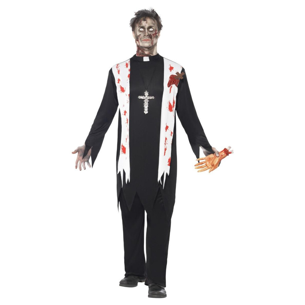 Smiffy's (M, /White) Mens Zombie Priest Costume Black
