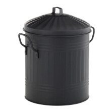 Leecroft Metal Mini Bin Black 12 x 10''