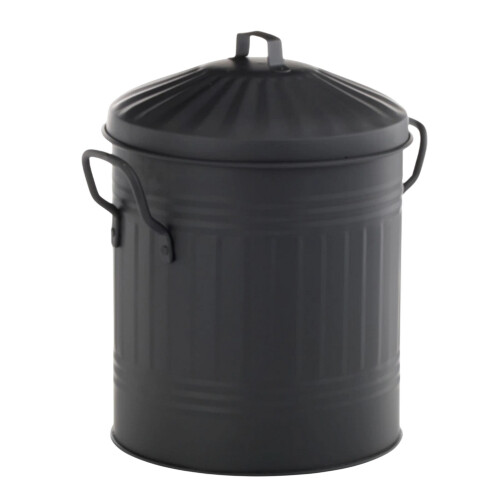Leecroft Metal Mini Bin Black 12 x 10''