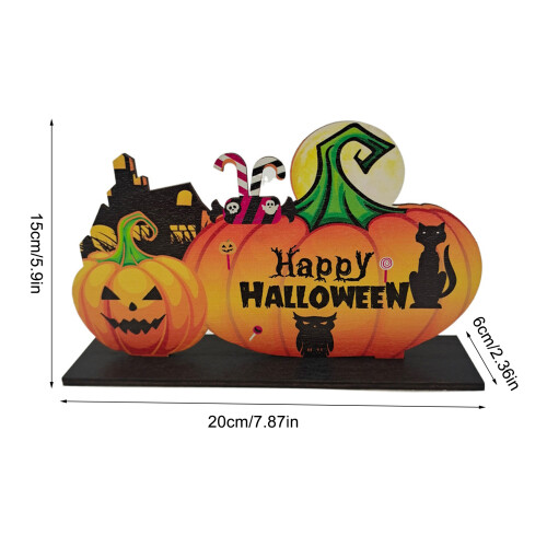 Εορταστική διακόσμηση τραπεζιού για το Halloween, ξύλινες πινακίδες κεντρικού 2